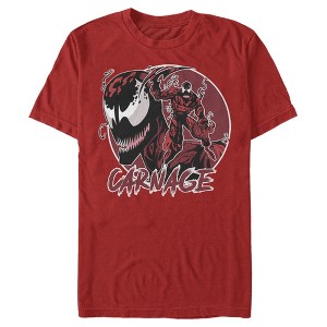 Men's Marvel Venom Carnage Mask Circle T-Shirt - 1 of 4