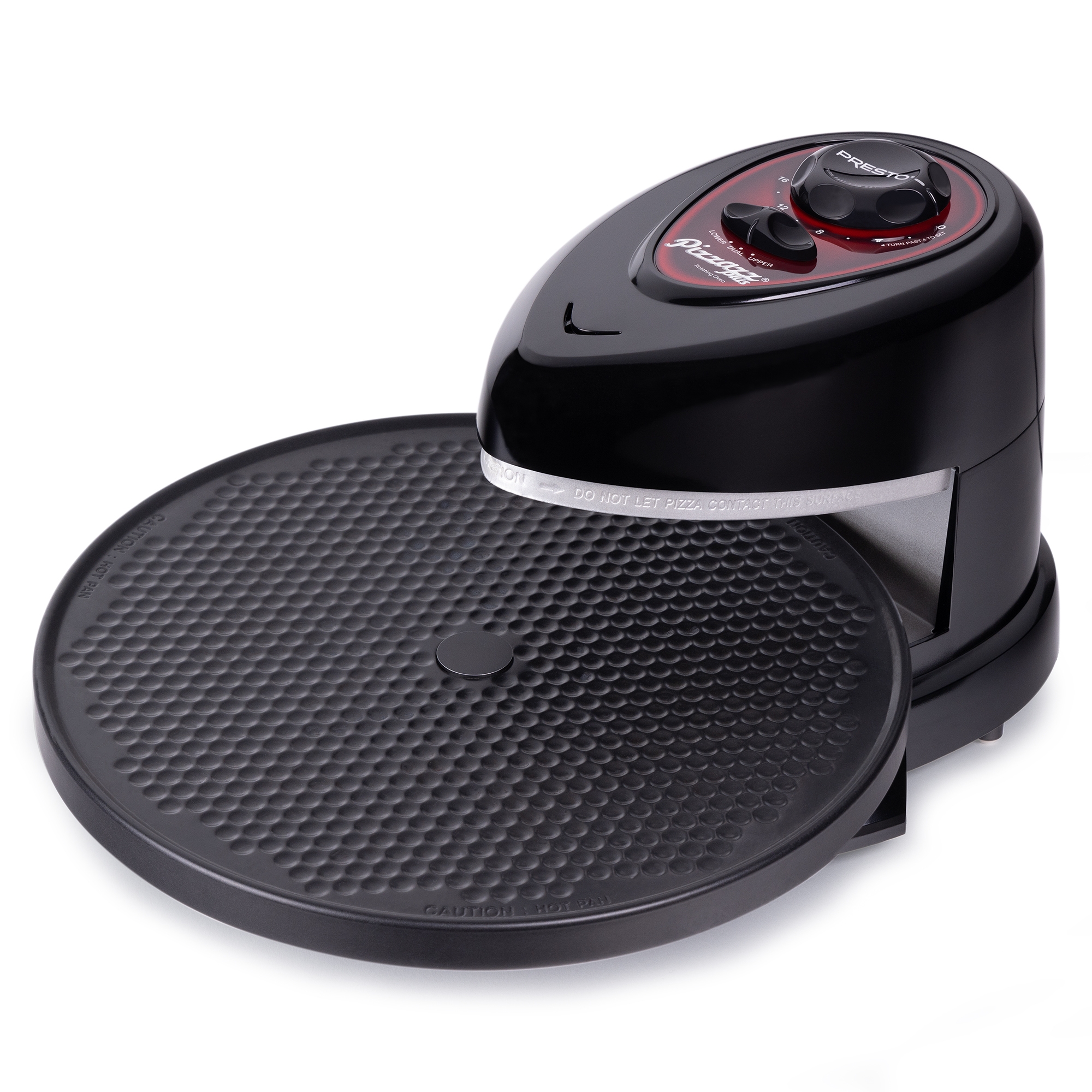 Presto Pizzazz Plus Rotating Pizza Oven, Bake 7-12" Pizzas, Wings, Rolls & More, Countertop Appliance for Homemade, Frozen or Take-n-Bake Pizzas,Black