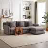 102.2" Modular L-Shaped Sleeper Sectional with Ottoman, 3 Cushions & 3 Pillows (Grey) - 3 of 4