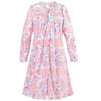 Collections Etc Zip Front Soft Paisley Robe