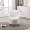 Ridstar Accent Chair and Armchairs with Gold Stainless Steel Base For Living Room & Bedroom-White - 3 of 4