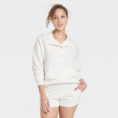 Women's Quilted Pajama Set - Stars Above™ Cream M – Target