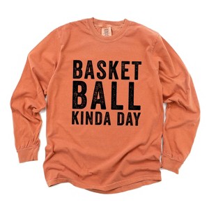 Simply Sage Market Women's Basketball Kinda Day Long Sleeve Garment Dyed Tee - 1 of 4