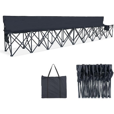 Docred Portable Bench 4/6/9 Seat Soccer Benches for Team, Folding Soccer Bench Chair Sideline Benches Camping Chairs with Carry Bag