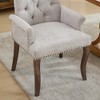 Hrinhom 22.4"W Dining Chair,Mid-Century Upholstered Accent Armchair with Wood Legs - 3 of 4