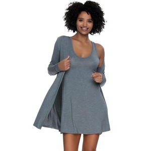 Felina Modal Tank Chemise And Wrap - Womens Loungewear, Posh Pajama Sets For Women - Lounge Set - 1 of 4