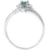 Pompeii3 1/2ct Genuine Oval Emerald & Diamond Ring 14K White Gold - 2 of 4