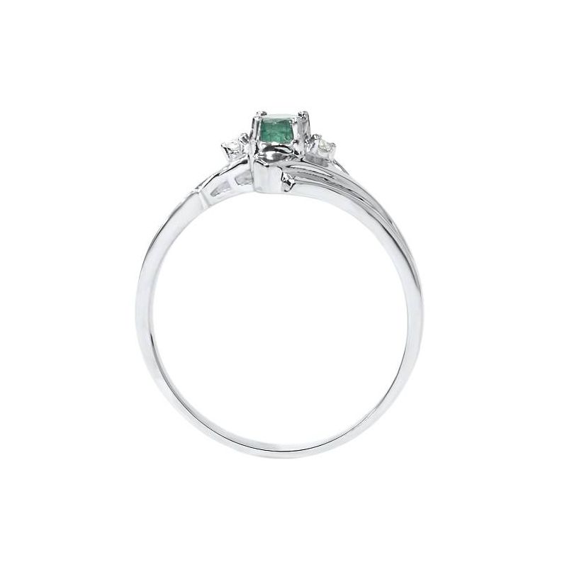 Pompeii3 1/2ct Genuine Oval Emerald & Diamond Ring 14K White Gold, 2 of 6