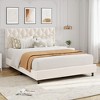 with Adjustable Headboard, Upholstered Platform Bed with Sturdy Wood Slats Support, No Box Spring Needed, Easy Assembly - 3 of 4
