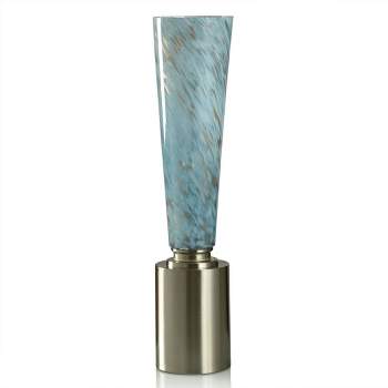 Modern Brushed Steel Urmila Floor Lamp Blue - StyleCraft