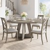 Round Dining Table, 47'' Farmhouse Kitchen Table for 4-6 People, Mid Century Wood Dinner Table with Wide Tabletop and Cross Base, Circle Dining Room - 4 of 4