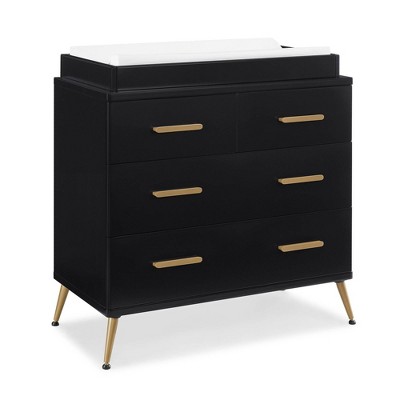 Black Ebony Bronze 4-Drawer Dresser with Changing Top