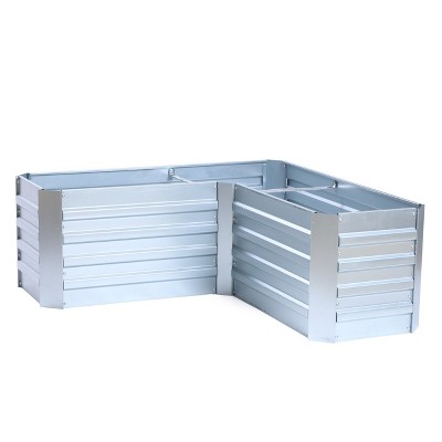 L-Shaped Galvanized Steel Raised Garden Bed - 47.8" x 20.5"