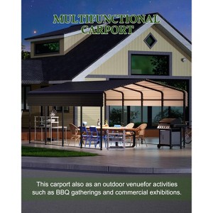 Acekool 10x15FT Heavy Duty Metal Carport with Galvanized Steel Roof, Powder-Coated Frame & Anchor Rods for Trucks, Boats, and Outdoor Shelter - 1 of 4