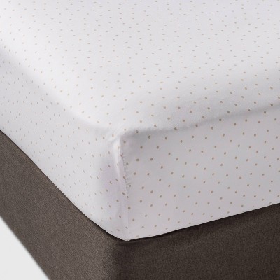 Twin Micro Dot Fitted Sheet Separates Beige - Pillowfort™