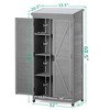 NicBex 68.5 Inch Tall Outdoor Storage Shed with Shelves and Metal Roof for Backyard Garden,Patio,Gray - 3 of 4