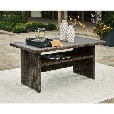 Brook Ranch Dark Brown Wicker Outdoor Rectangular Table