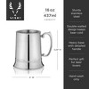 Viski Beer Mug, Metal Pint Glass with Handle, Double Walled Stein for Pilsners and Lagers, Stainless Steel 16 Oz Set of 1 - 3 of 4