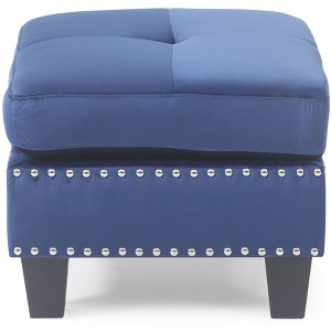 Passion Furniture Nailer Upholstered Ottoman - 1 of 4