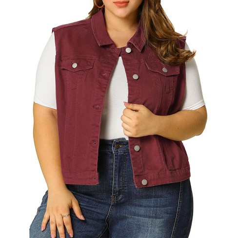 Agnes Orinda Women's Plus Size Buttons With Two Chest Flap Pockets ...