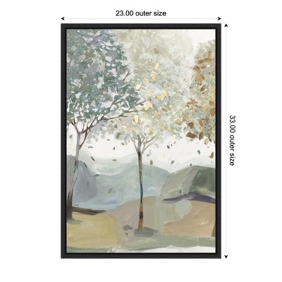 Amanti Art Breezy Landscape Trees III by Allison Pearce Canvas Wall Art Print Framed 23-in. x 33-in. in Black