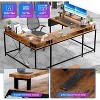 78.8in U-Shaped Corner Computer Desk for Gaming, Reversible L-Shaped Office Desk with Power Outlets, LED Lights, Monitor Stand & Storage Shelves - 4 of 4