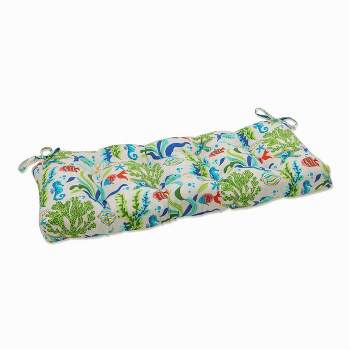 Outdoor/Indoor Blown Bench Cushion Coral Bay Blue - Pillow Perfect