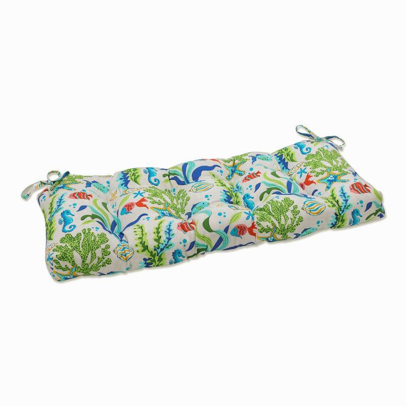 Outdoor/Indoor Blown Bench Cushion Coral Bay Blue - Pillow Perfect, 1 of 9