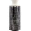 Terra Cotta Floor Vase – 19.25"H Black & White Criss-Cross Pattern Tall Decorative Accent By Melrose - 2 of 2