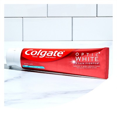 Colgate Optic White Stain Fighter Teeth Whitening Toothpaste - Fresh Mint Gel - 6oz