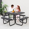 Tangkula 46" Coated Steel Camping Table w/ Seats Heavy Duty Picnic Table & Bench for 8 - 2 of 4