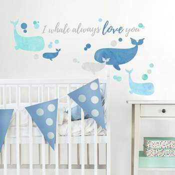 RoomMates I Whale Always Love You Peel and Stick Giant Wall Decal