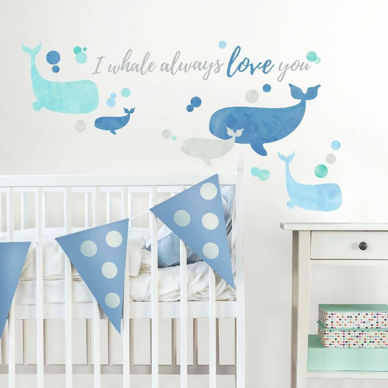 RoomMates I Whale Always Love You Peel and Stick Giant Wall Decal, 1 of 8