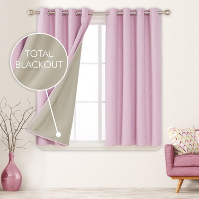 Deconovo 2 Panels Solid Color Full Blackout Curtain with White Grommet, No Tiebacks