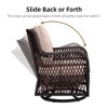 Whizmax 3 Pieces Outdoor Wicker Swivel Rocker Patio Set with Premium Cushions and Armored Glass Top Side Table for Backyard - 3 of 4