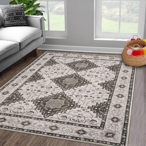 Washable Runner Rug, Vintage Printed Hallway Carpet, Non-Slip Low Pile Soft Oriental Accent Rug for Kitchen, Entryway, Laundry, - 1 of 4