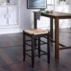 Rush Seat Hardwood Counter Height Barstool Black - Boraam - image 4 of 4