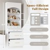 TIRAMISUBEST 4-Piece Freestanding Kitchen Pantry Cabinet Combo, Tall Kitchen Hutch with Storage Drawers and Adjustable Shelf - 3 of 4