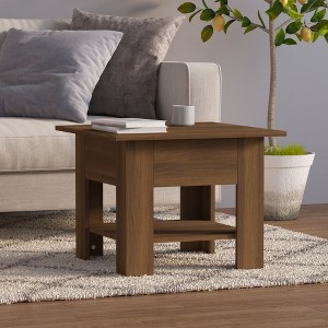 vidaXL Coffee Table Brown Oak 21.7"x21.7"x16.5" Engineered Wood - 1 of 4