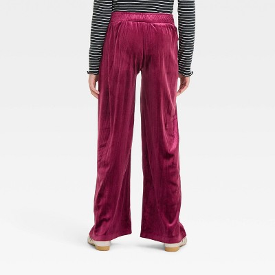 Cat & Jack - Brandclub - Girls' Velvet Wide Leg Pants