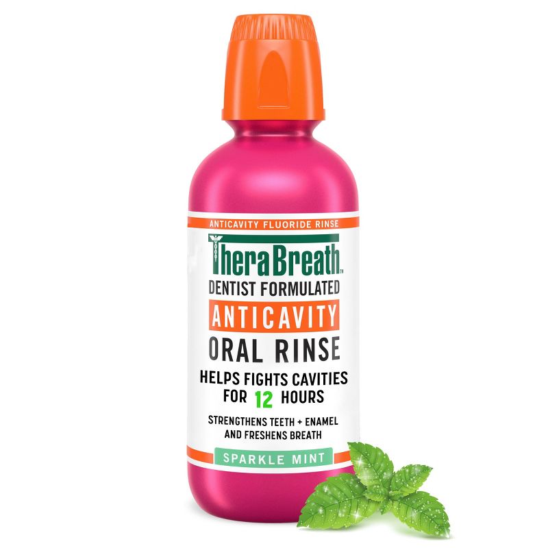 TheraBreath Anticavity Fluoride Mouthwash - Sparkle Mint - 16 fl oz, 1 of 13