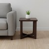 HomeRoots 24" Brown Wood Square Cross Legs End Table - 2 of 4