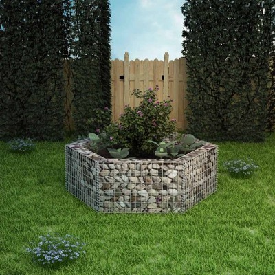 VidaXL Hexagonal Gabion Raised Bed 63Inchx55.1Inchx19.7Inch