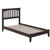 AFI Furnishings Mission Twin Extra Long Platform Bed with Open Footboard and Turbo Charger in Espresso - 4 of 4