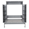 PAGED Modern Wooden Murphy Bed, Queen Size Bed Frame with 10 Shelves and LED Light, Platform Bed for Small Room, Space-Saving - 3 of 4