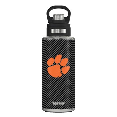NCAA Clemson Tigers 32oz Carbon Fiber Stainless Steel Water Bottle