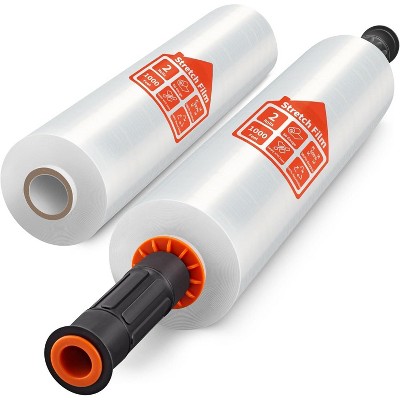 Attop 15 Inch x 1000 Feet Shrink Wrap for Pallet Wrap Moving Wrapping Plastic Roll, 60 Gauge, 2 Pack, Clear