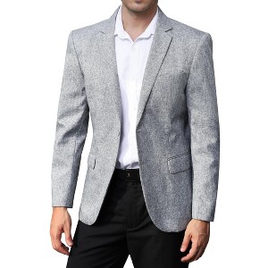 Men's Casual Blazers Two Button Lightweight Sport Coats for Men Regular Fit Linen Suit Jackets - 1 of 4
