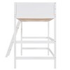 Loft Bed With Ladder,  Twin Size Bed Frame, Wooden Slat Support , Solid Wood , Loft Bed Bedroom Furniture No Spring Box Needed - 2 of 4