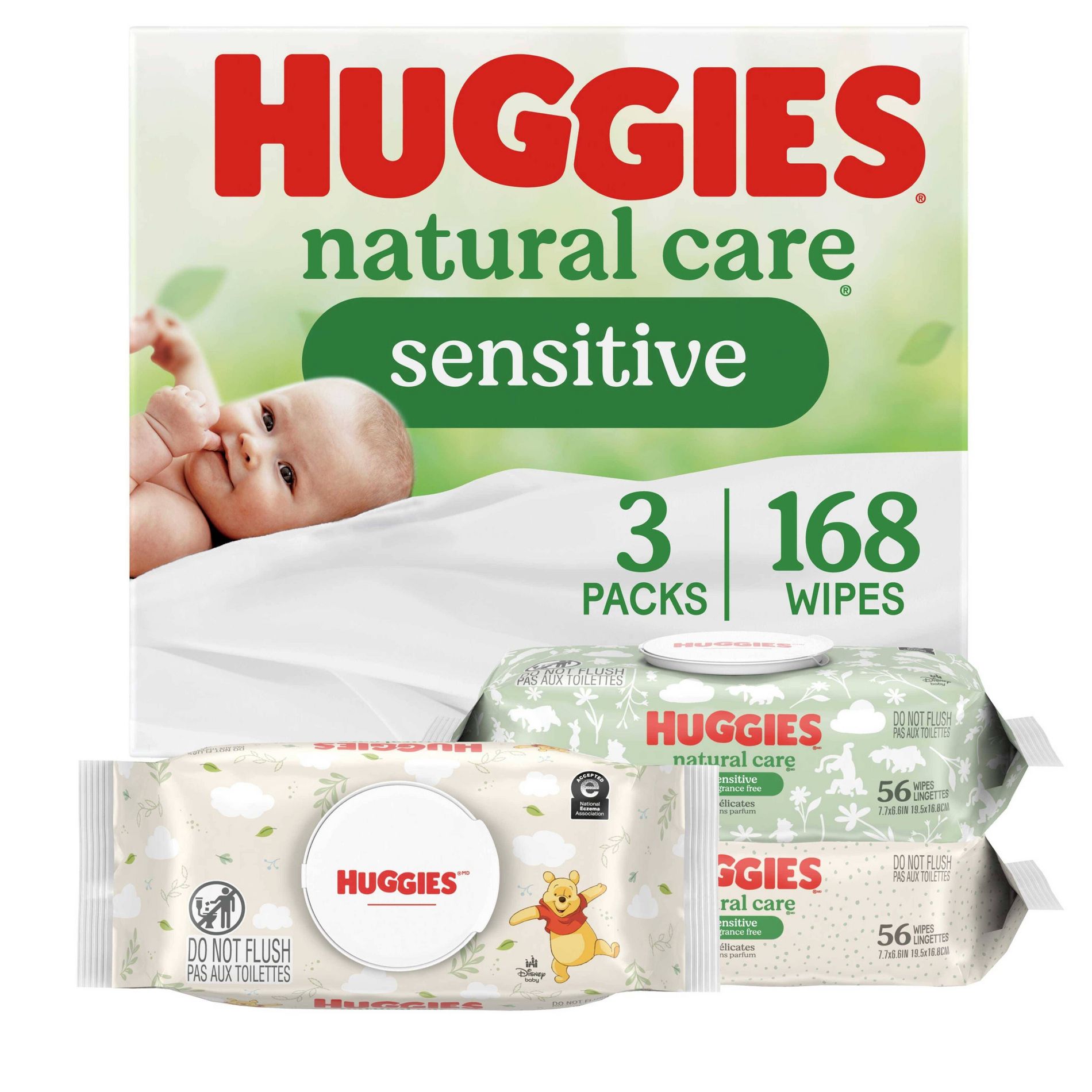 Huggies Natural Care Sensitive Unscented Baby Wipes - 168ct - 3pk